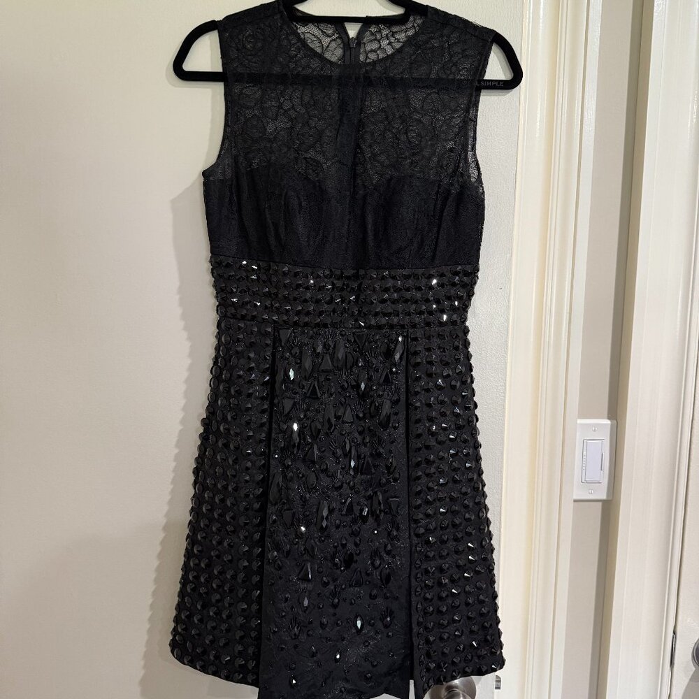 Jovani Black Beaded Cocktail Dress